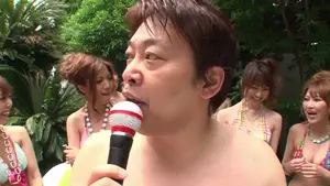 Japanese pool orgy with a lot of young chicks fucking around till they get their creampies
